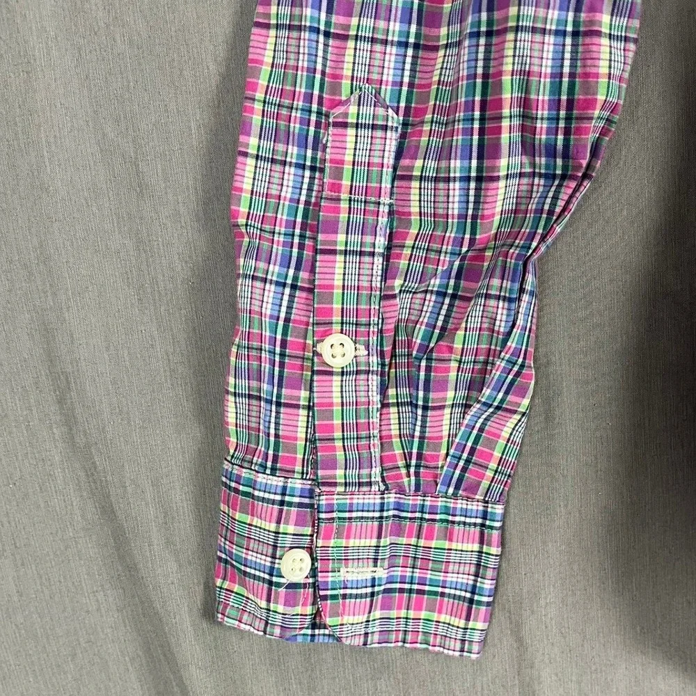Ralph Lauren Shirt Kids L 14-16 Multi-color Plaid Button-down EUC